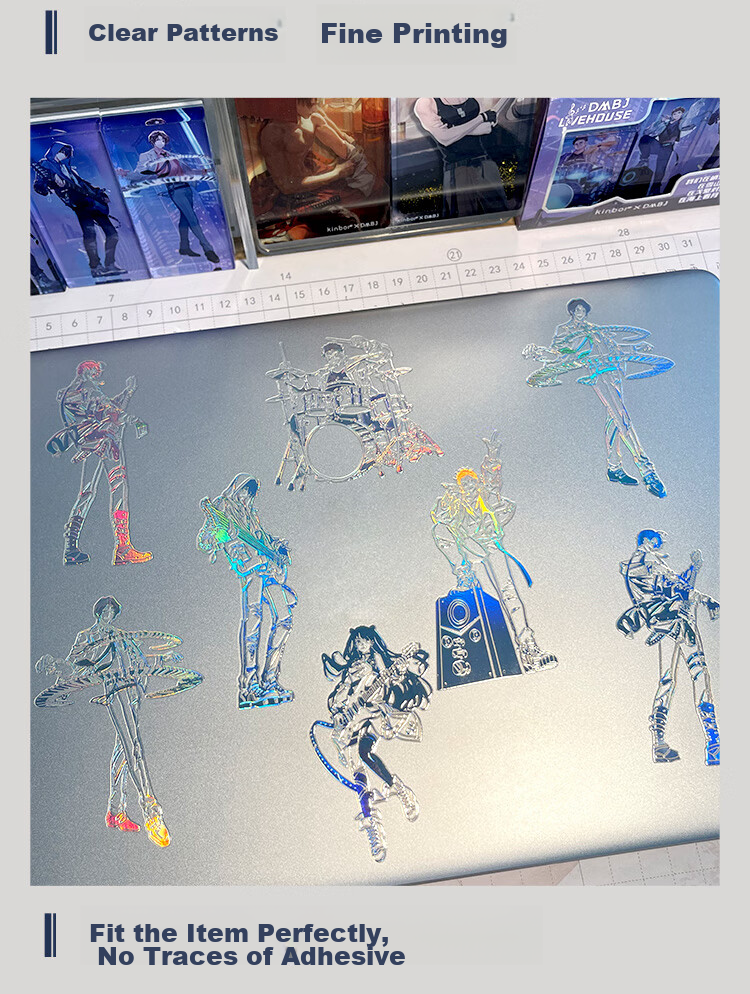 Kinbor Band, Hoxiuxiu's Grave Robbers' Chronicles, Metal Laser Stickers, Waterproof Guka Stickers, Material Kit, Sticker Water Cups, Cartoon Stickers, Phone Cases, DIY Anime, Guzi DT57591 7