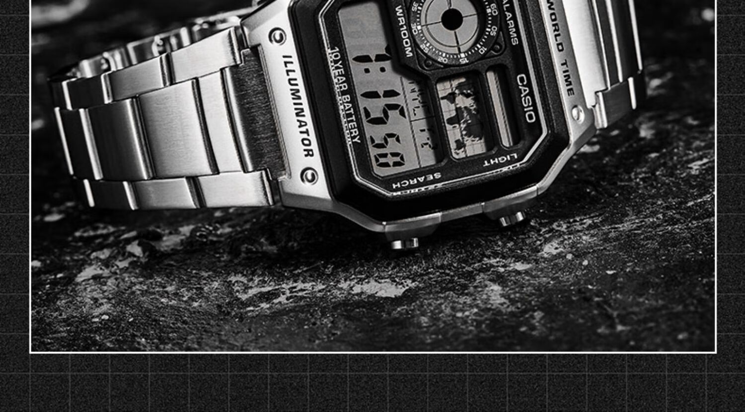Casio Watch, Men's Retro Small Square Waterproof Sports Digital Watch for Students And Both Sexes, Japanese And Korean Gift, AE-1200WH 12