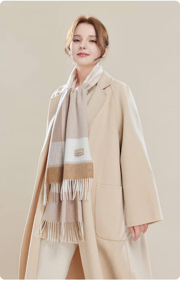 JIUMU 100% Cashmere Scarf Women Autumn Winter Shawl Warm Neck Warmer Birthday New Year Gift Box Set 12