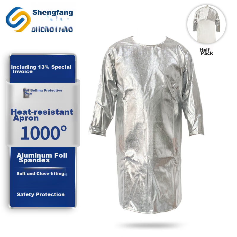 Shengfang High-Temperature Resistant Workwear, Fireproof And Heat-Resistant Apron, Aramid Reverse-Wear Coat, Insulating Flame-Retardant Protective Half-Body Suit