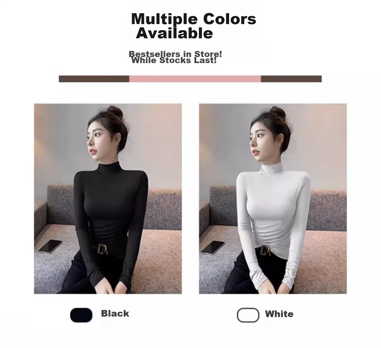 TUCANO Women's Long-Sleeve Base Layer, Regular Shoulder, Semi-Turtleneck, Versatile, Slimming, Spring And Autumn New Style, Inner Wear, Tight-Fitting Top, Black, 2XL 4