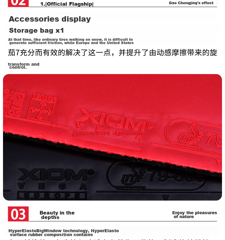 XIOM Table Tennis Rubber, Table Tennis Racket Reverse Rubber Set, Red V Upgraded 79-033 Flower V, Black 2.0 7