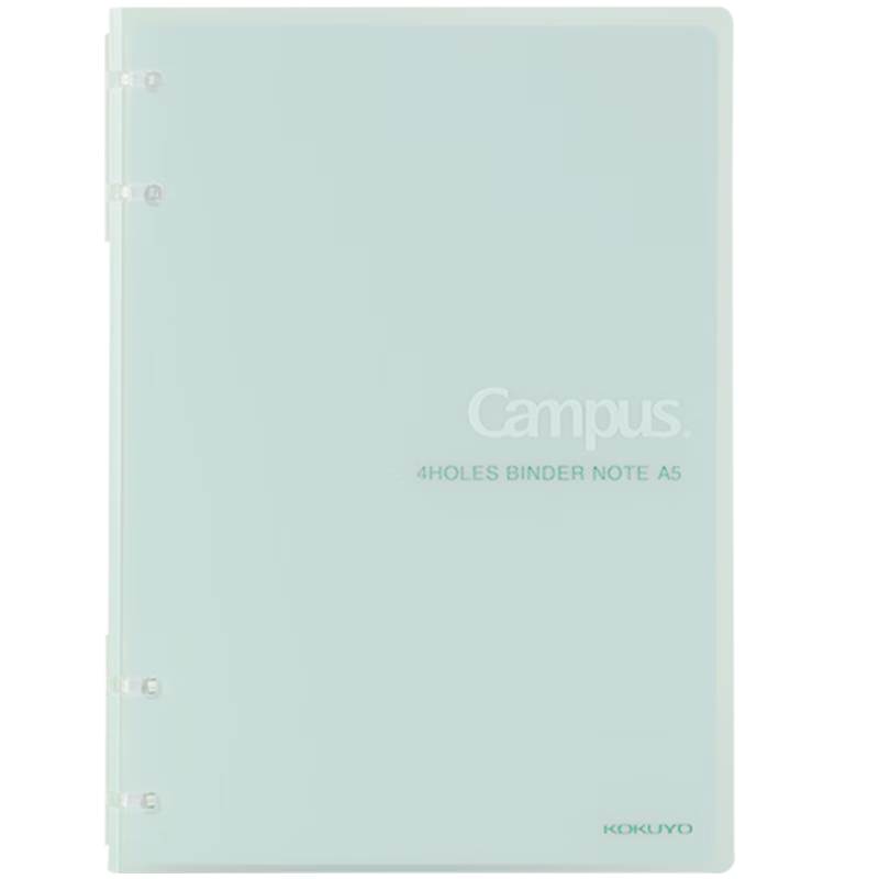 KOKUYO Campus A5 Notebook, Ultra-Thin Four-Ring Loose-Leaf Binder, 10 Sheets 8mm Ruled Pages, Light Green, 1 Book, WCN-CBN311LG