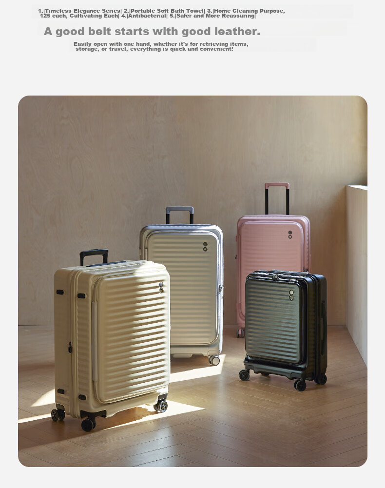 Echolac Front-Opening Luggage, Expandable Trolley Case, High-Quality TSA Travel Suitcase PC183F, 20 Inches, Milk Tea Gray 4