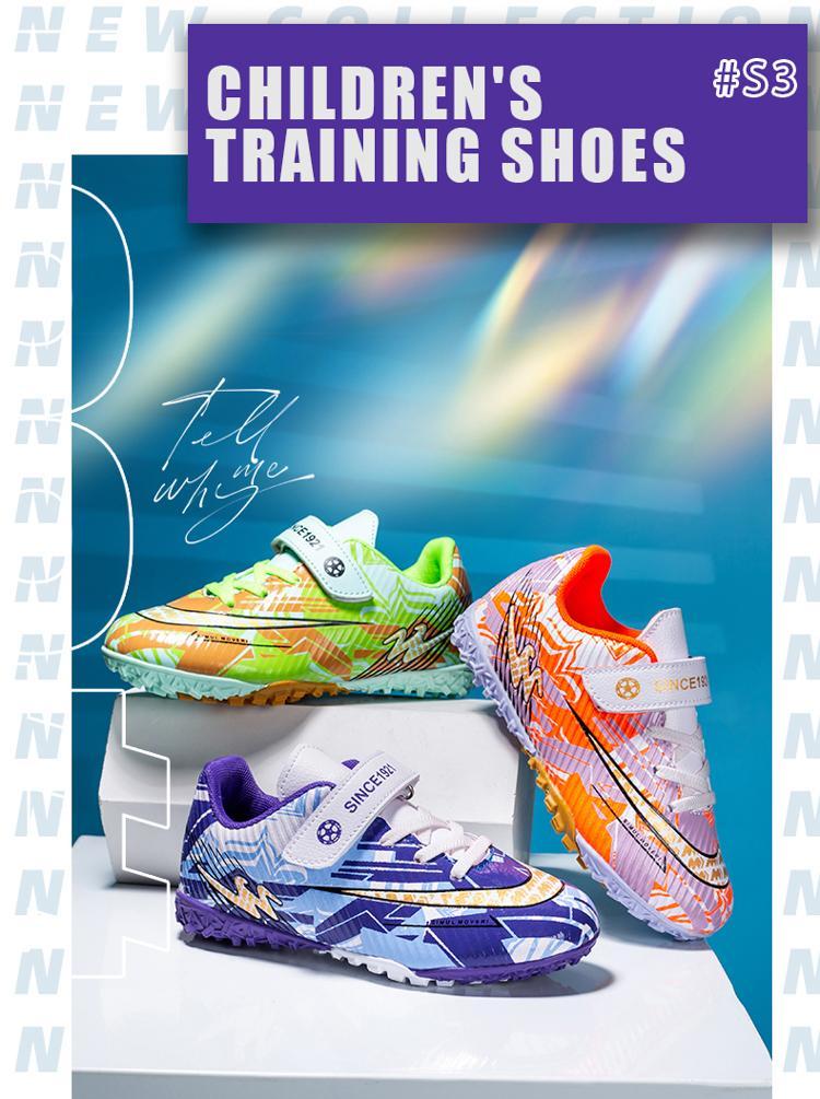 Shuangxing Children's Soccer Shoes, Youth Non-Slip Wear-Resistant Training Shoes for Boys And Girls, TF Turf Cleats, Lightweight All-Season Style for Artificial Turf 1