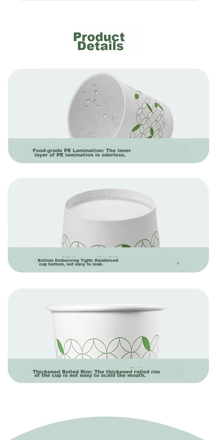 COMIX 200ml 100-Pack Thick Disposable Cups/paper Cups for Home Use, Office Supplies, Tools L304 7