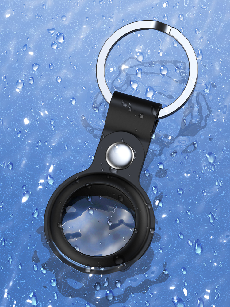 ESCASE Airtag2 Protective Case, Apple Anti-Loss Device Keychain, Silicone Ultra-Thin, Anti-Slip And Shockproof Hook Ring KPLE02 Black 13