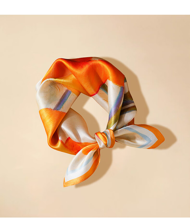 Hangsifu Silk Scarf, Mulberry Silk Neck Scarf for Women, Inner Wear, Neck Protection, Small Square Scarf, Scarf, Practical Birthday Gift for Mom 6