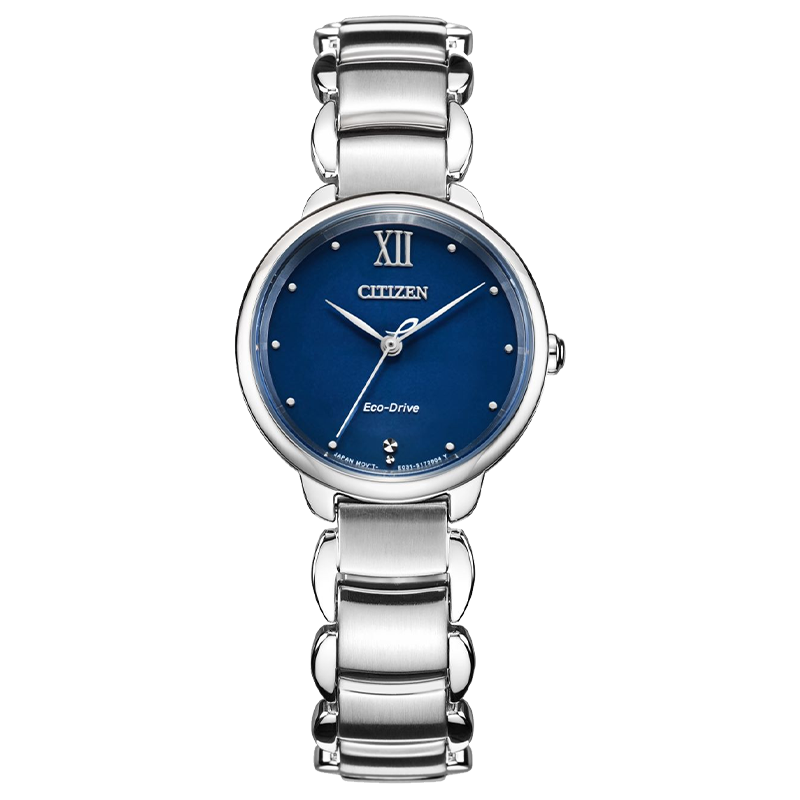 CITIZEN Women's Watch L Series Eco-Drive Mother-of-Pearl Steel Band Student Gift EM0920-86L
