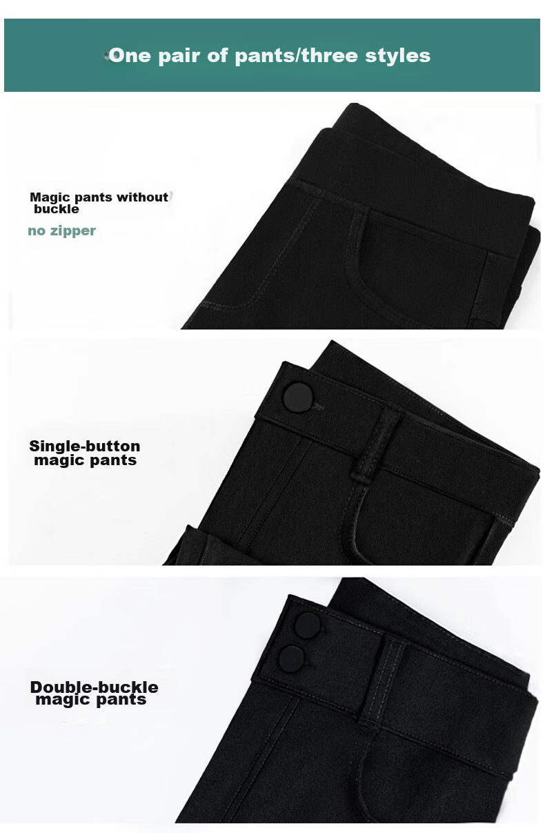 LangSha Women's High-Waist Slim Fit Pencil Pants Black Magic Leggings Spring Autumn 14