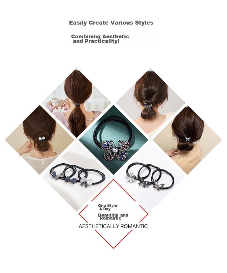 CHIMERA , 7-Piece Weekly Hair Ties, Ponytail Holders, Hair Bands, Hair Accessories, High-End Gift Box, Women's Mid-Autumn Festival Gift 7