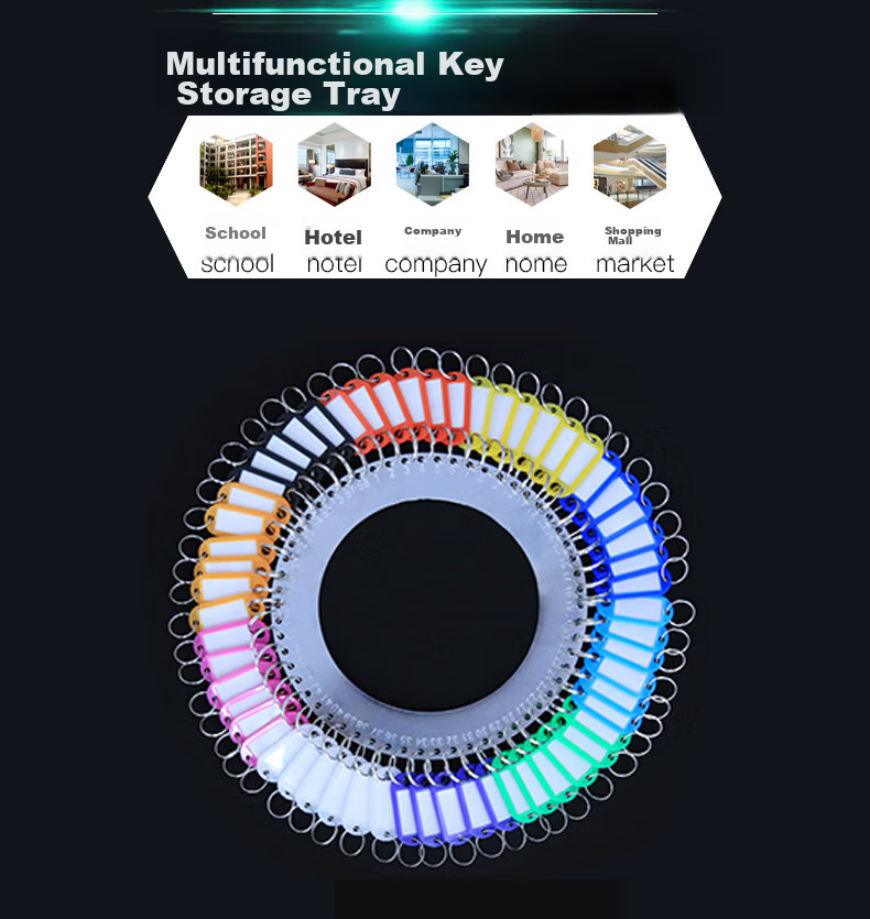 Elifo Key Ring, Landlord Key Tray Management Numbered Key Storage Organizer, Key Chain Organizer with Multiple Hooks, Key Tag Labels, Key Classification Rings And Bracelets 1