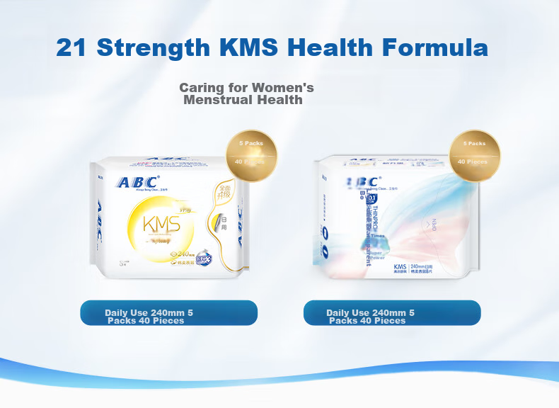 ABC KMS Thin Healthy Formula Ultra-Thin Breathable Daytime Sanitary Napkins Set, Sold by JD, 10 Packs 80 Pieces 3