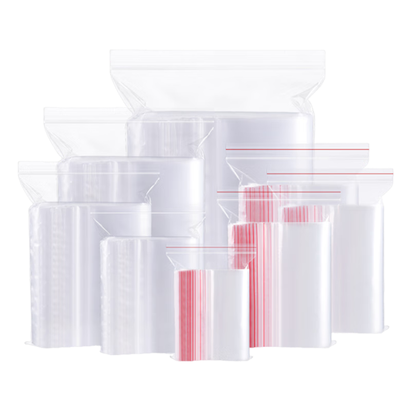 Pangdaidai PE Self-Sealing Waterproof Transparent Zipper Bags, Plastic Storage Bags, Thickened 12 Microns, Size 7, 14*20, 100 Pieces