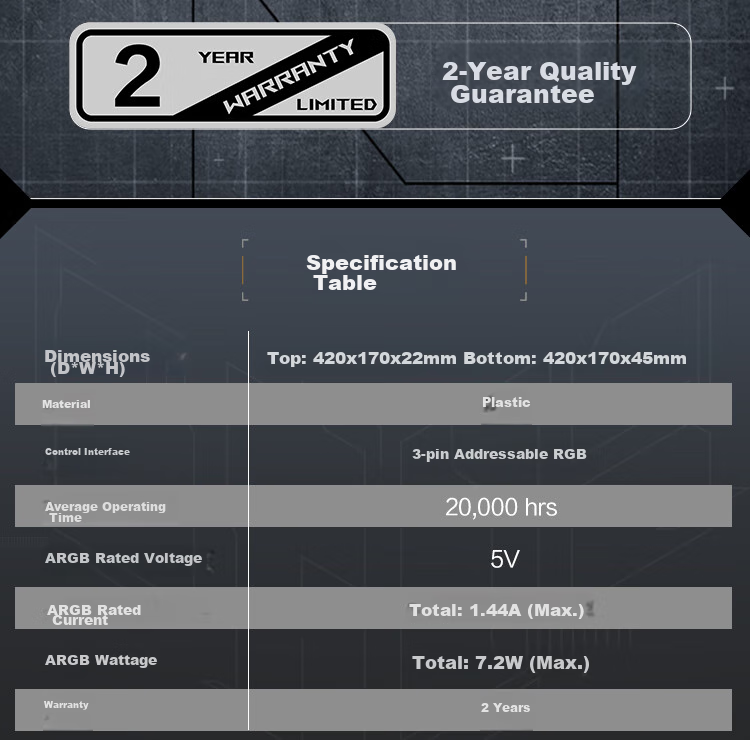 ASUS GT502 Borderless Edition, White Skyline Neon Case Light Strip/LED Strip, ARGB Light Strip/LED Strip, Magnetic, 5V 3Pin, Godlight Synchronizatio 7