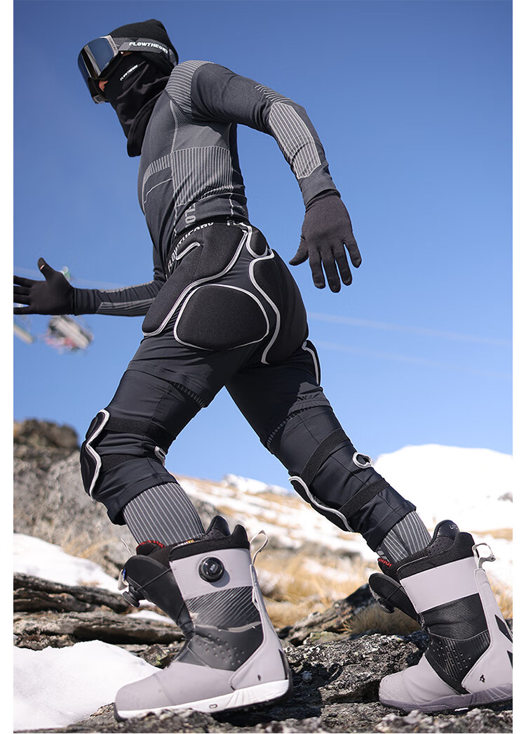 Flow Theory Ski And Snowboard Protective Gear for Men And Women, Professional Inner Wear, Outdoor Sports Protection with Hip And Knee Pads Set 4