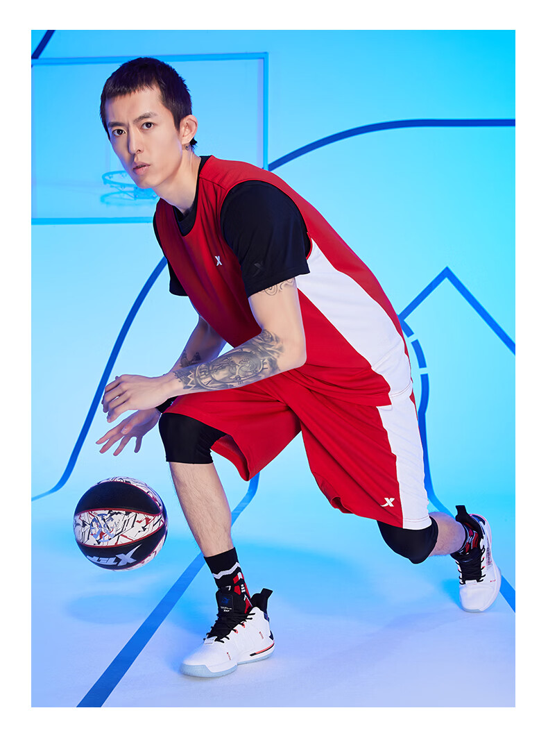 XTEP Professional Basketball Competition Uniform, Summer Quick-Dry Breathable T-Shirt And Shorts Set, Fitness Running Versatile Sportswear 9