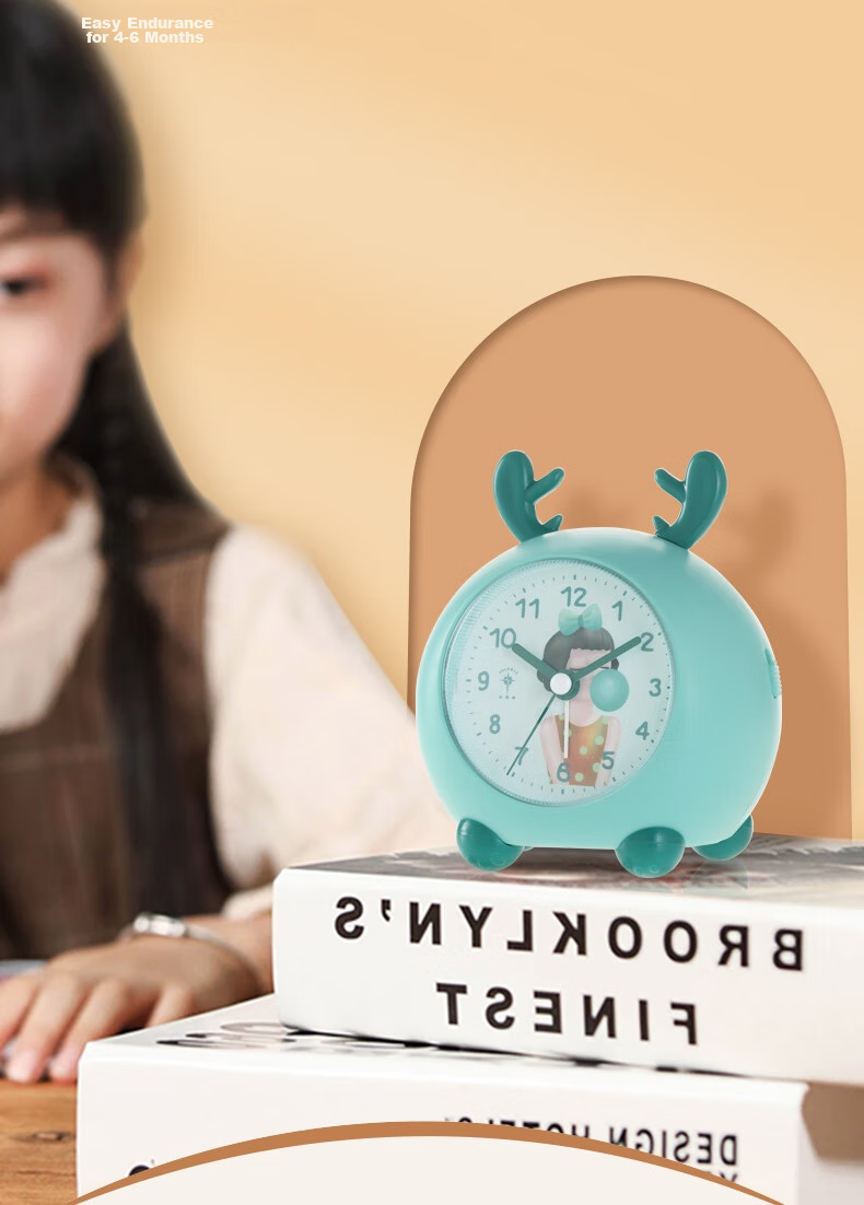 POLARIS Alarm Clock, Creative Cartoon Cute Small Alarm Watch, Cartoon Lazy Bedside Student Children Electronic Clock, Pink 9