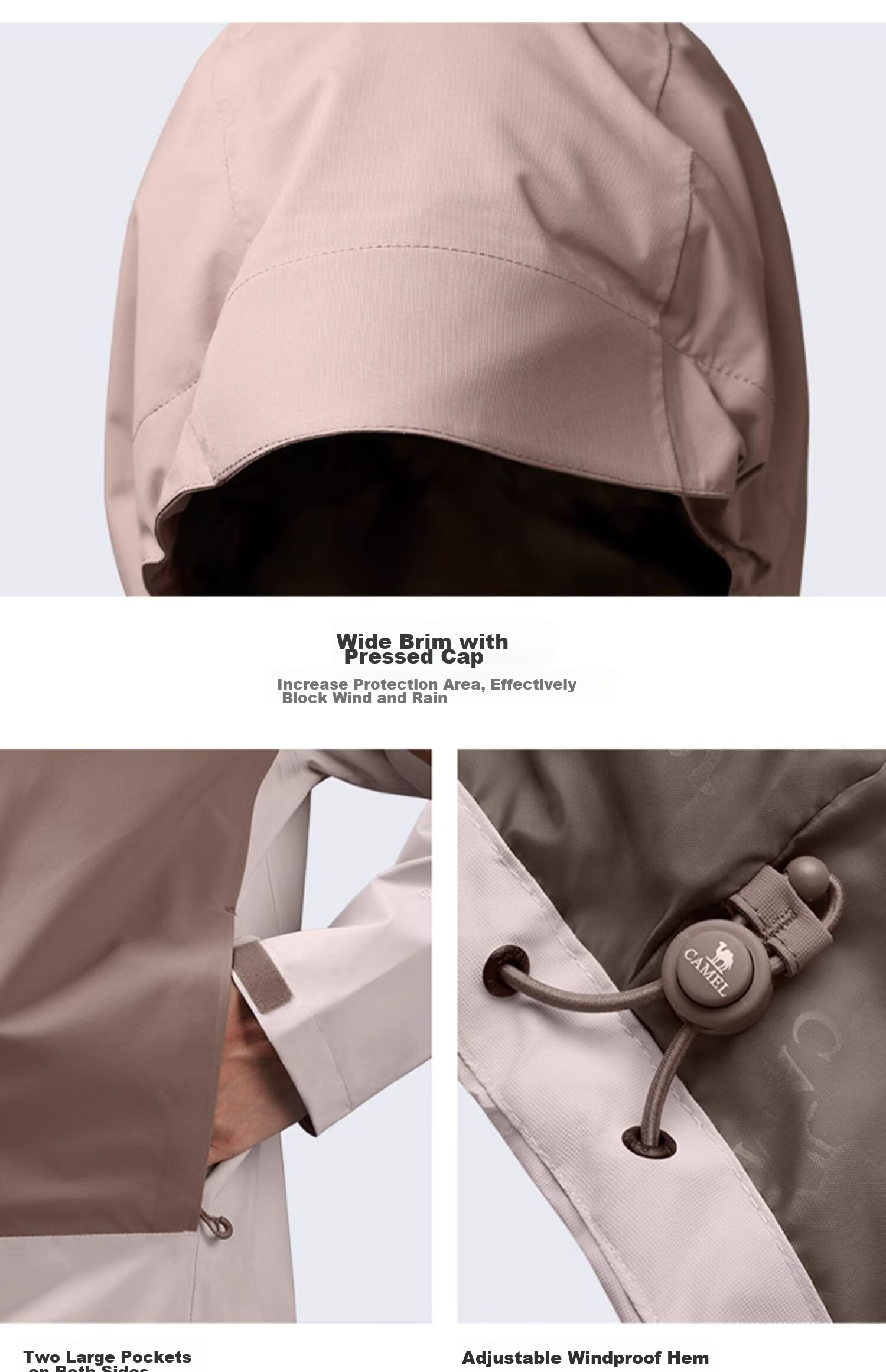 CAMEL [Yano] Triple-Protection Hardshell Jacket for Men And Women, Color-Block Outdoor Windproof Waterproof Mountaineering Coat 5781 26