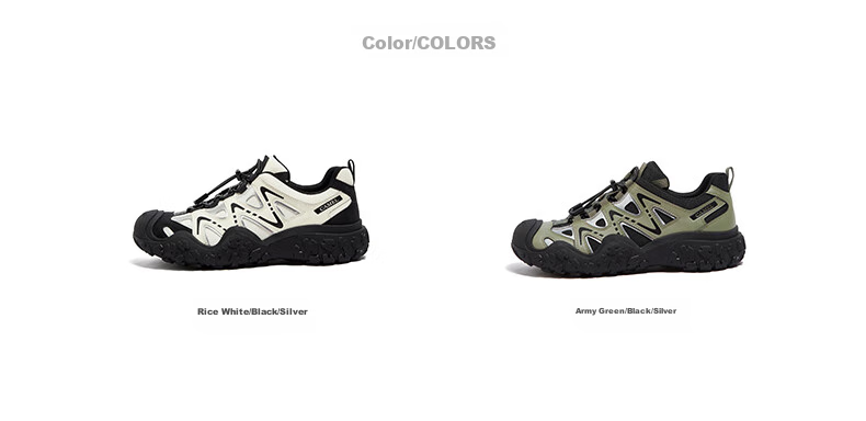 CAMEL Ugly-Cute Hiking Shoes for Women, Fashionable Color-Block Outdoor Casual Shoes L24S076620 Beige/silver/black 40 46