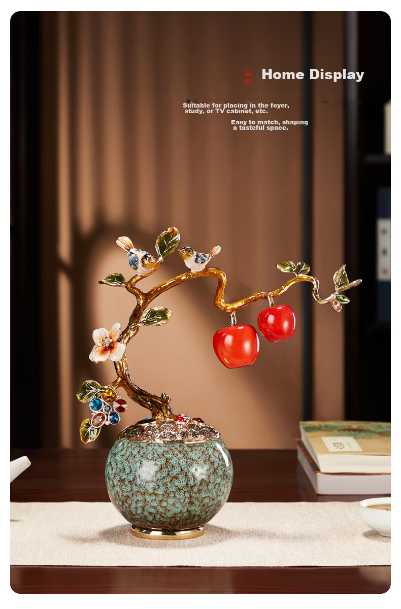 Nuoshiman 520 Gift for Girlfriend, Peace And Joy Ornament for Living Room Entrance And Wine Cabinet Decoration, Handcrafted Art Piece for Business Opening Or Housewarming Gift 3