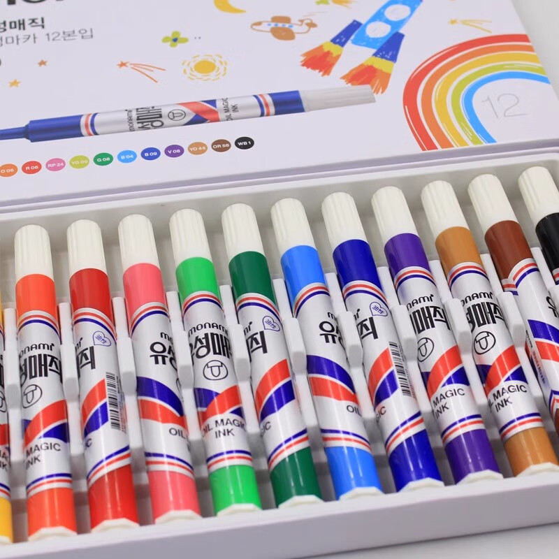 Monami 05007 Imported Marker Pen Oil-Based CD Disc Pen Colorful Broad Tip Signature Pen Black 3-Pack 8