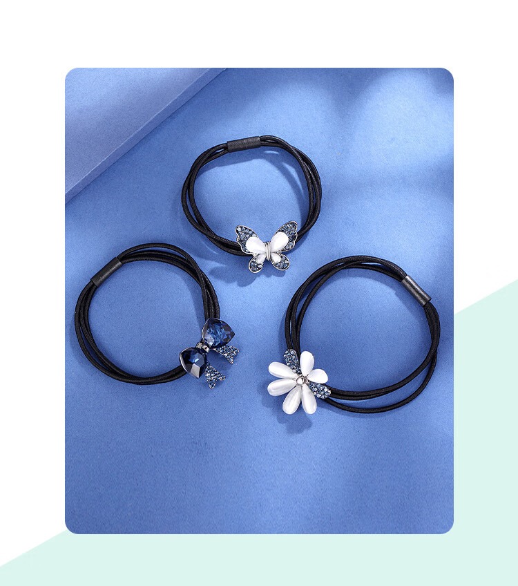 CHIMERA 3-Piece Luxury Hair Ties, High Ponytail Hair Bands, Back of Head Bun Ties, Hair Accessories for Women, Mid-Autumn Festival Gift 1