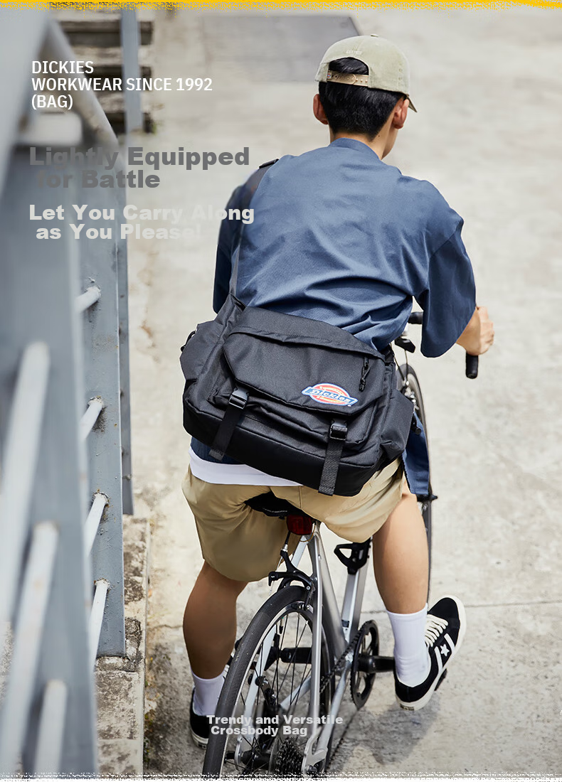 Dickies Men's Shoulder Bag, Large Capacity Casual Backpack, Lightweight Canvas Bag for College Students, Multifunctional Crossbody Bag with Shoulder Strap 3