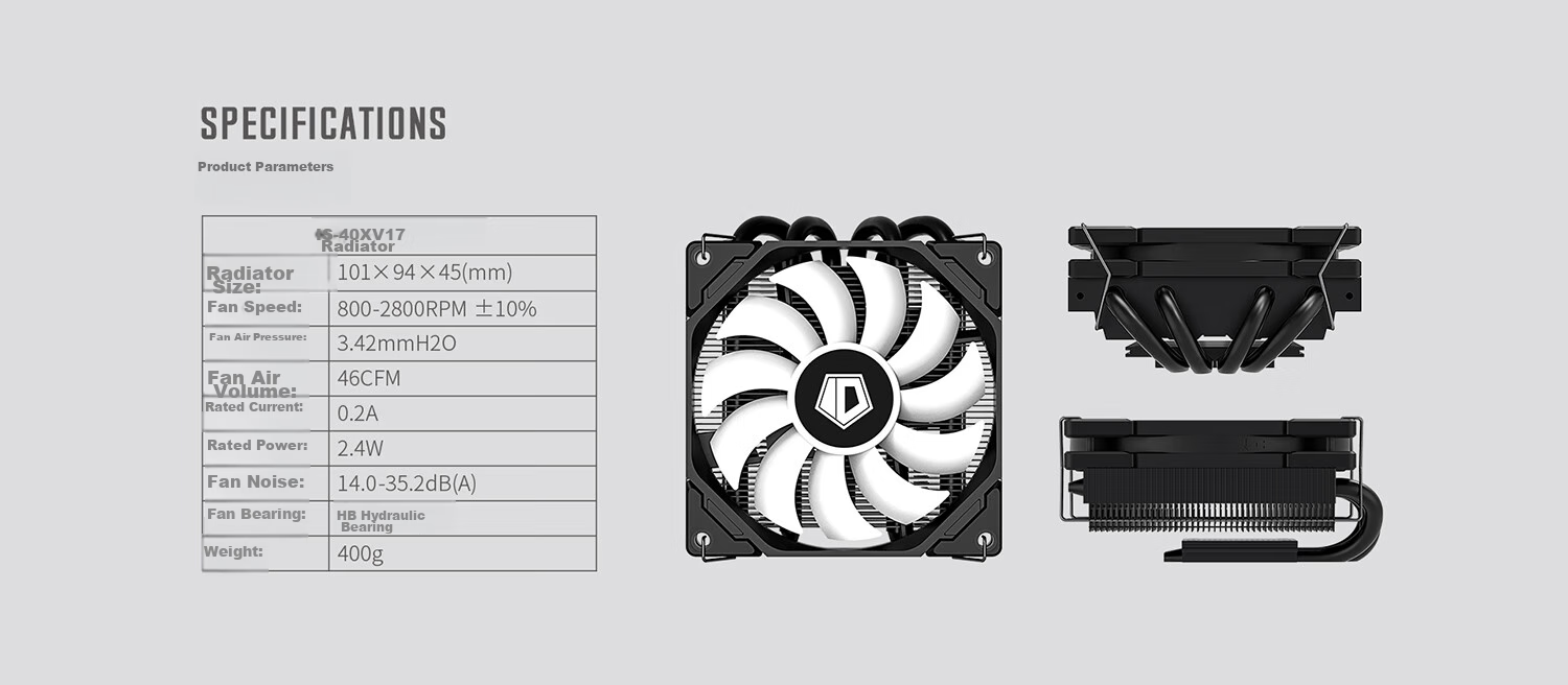ID-COOLING (Kuren) Downward-Facing Air-Cooled CPU Cooler with 5 Heat Pipes Direct Contact, 12CM Fan, Compatible with LGA1200/1700/AM4/5, ITX NAS IS-50X V3 11