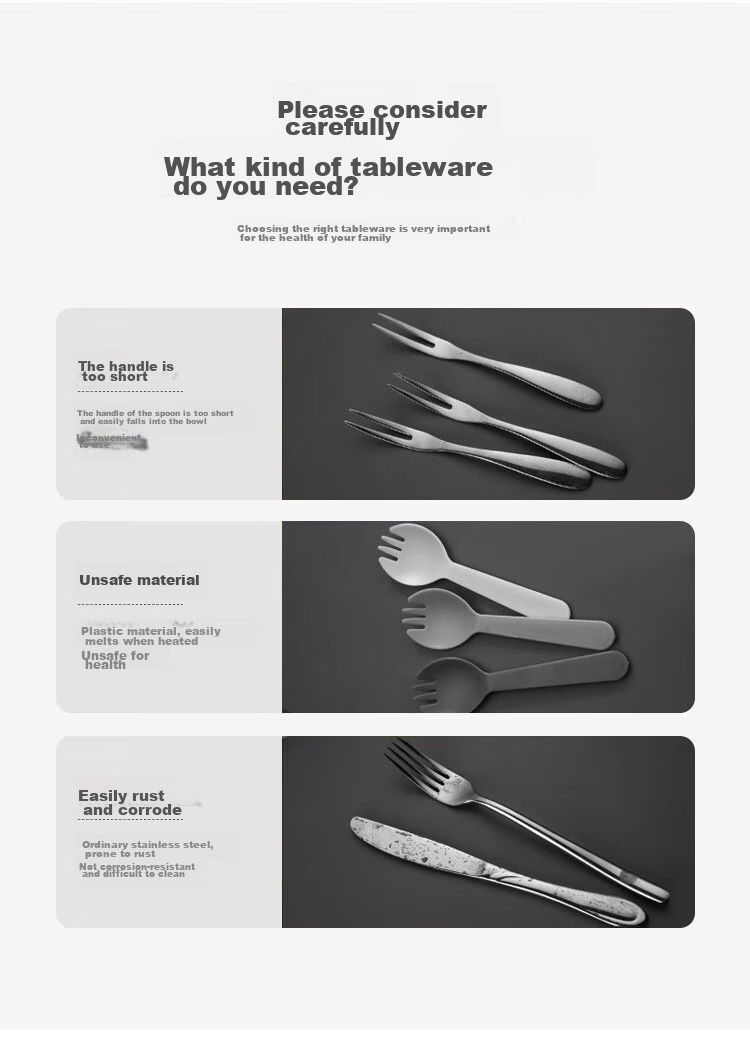 MAXCOOK 304 Stainless Steel Forks, Table Forks, Fruit Forks, Tableware Set, Dessert Soup Spoons, Mixing Spoons, 4-Piece Set MCGC4513 3