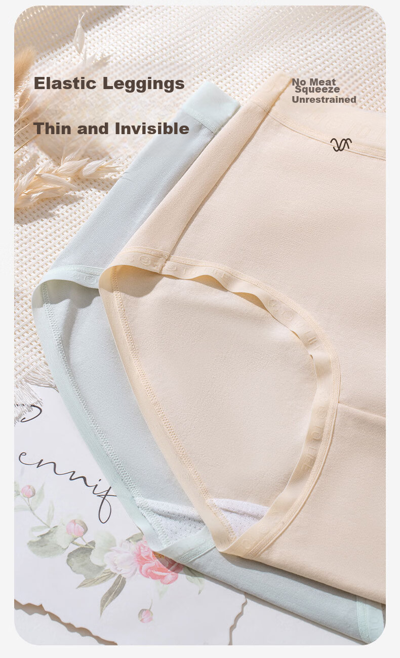 Ordifen 6-Pack Women's Underwear, Pure Cotton 10A Antibacterial 100% Cotton Extended Crotch Breathable Mid-Rise Young Women's Triangle Panties 34