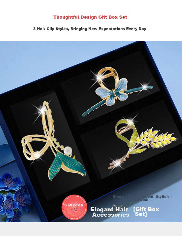Dijing Hair Clip, High-End Hair Accessory for Women, 2026 New Style Wheat Ear Shark Clip, Back of Head Clip, Birthday Gift for Girlfriend 4