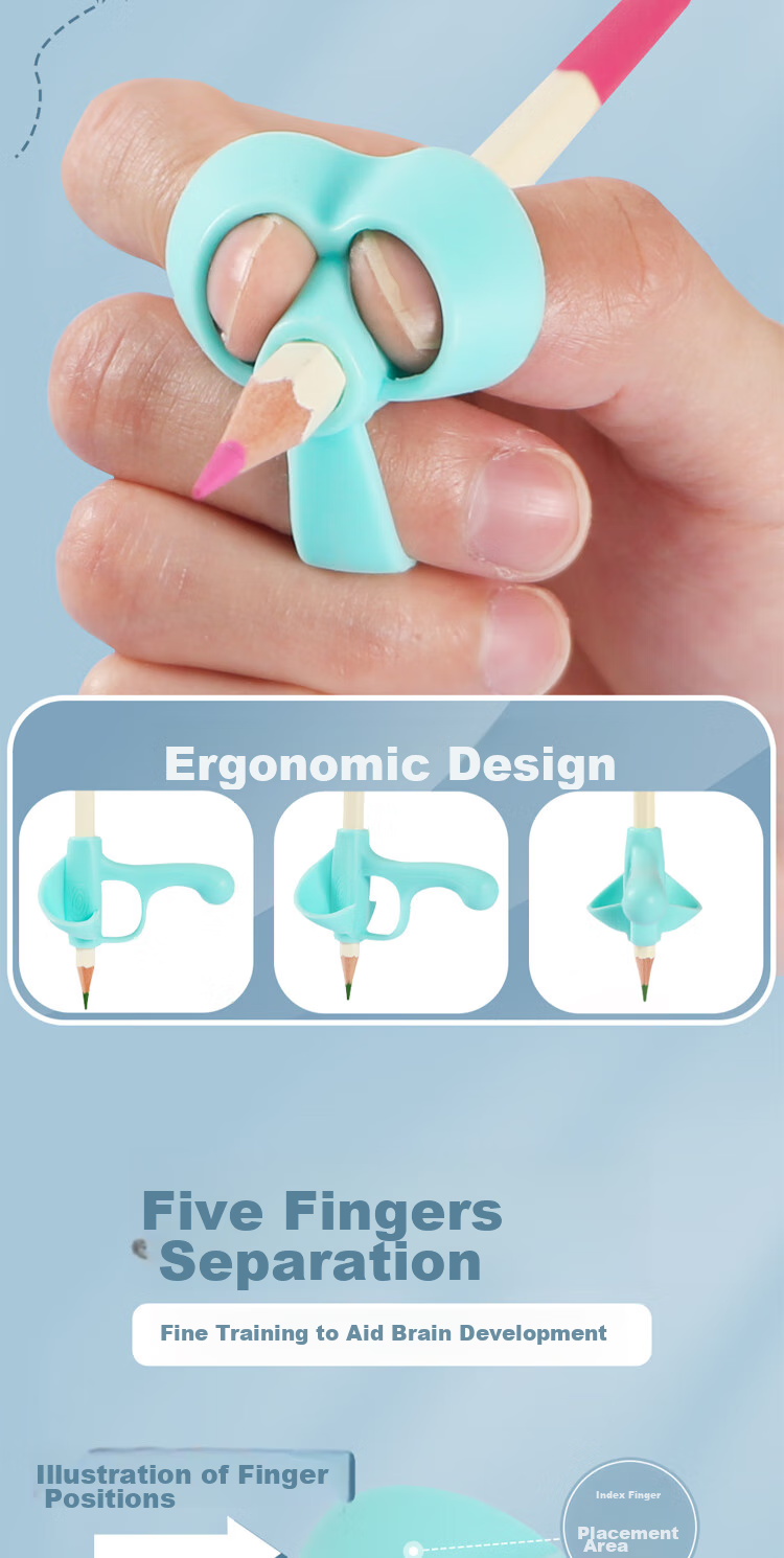 M&G Ergonomic Posture Correction Pen Grip, Kindergarten Writing Aid, Antibacterial Set, APJ99226, 4 Pieces/card 3