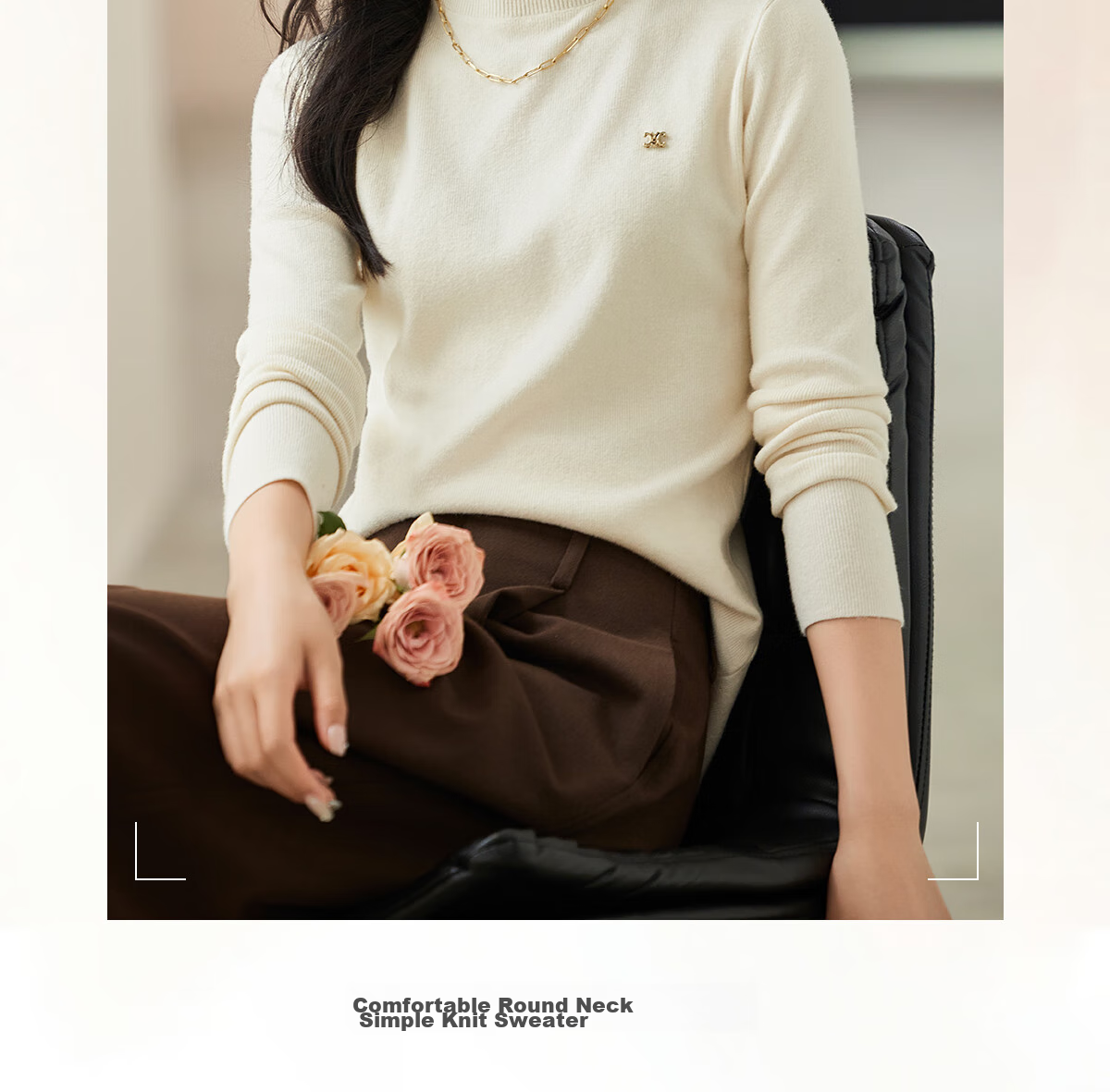 Taxiang Women's Semi-Turtleneck Knit Sweater, Autumn And Winter Inner Layering Solid Color Slim-Fit Pullover Sweater T143Z3040 2