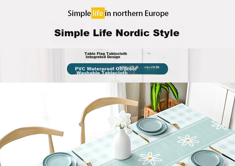 MOON TIME Waterproof And Oil-Proof Tablecloth, Washable Dining Table Cover, Rectangular Table Mat for Restaurant And Coffee Table, Thick Placemat 1