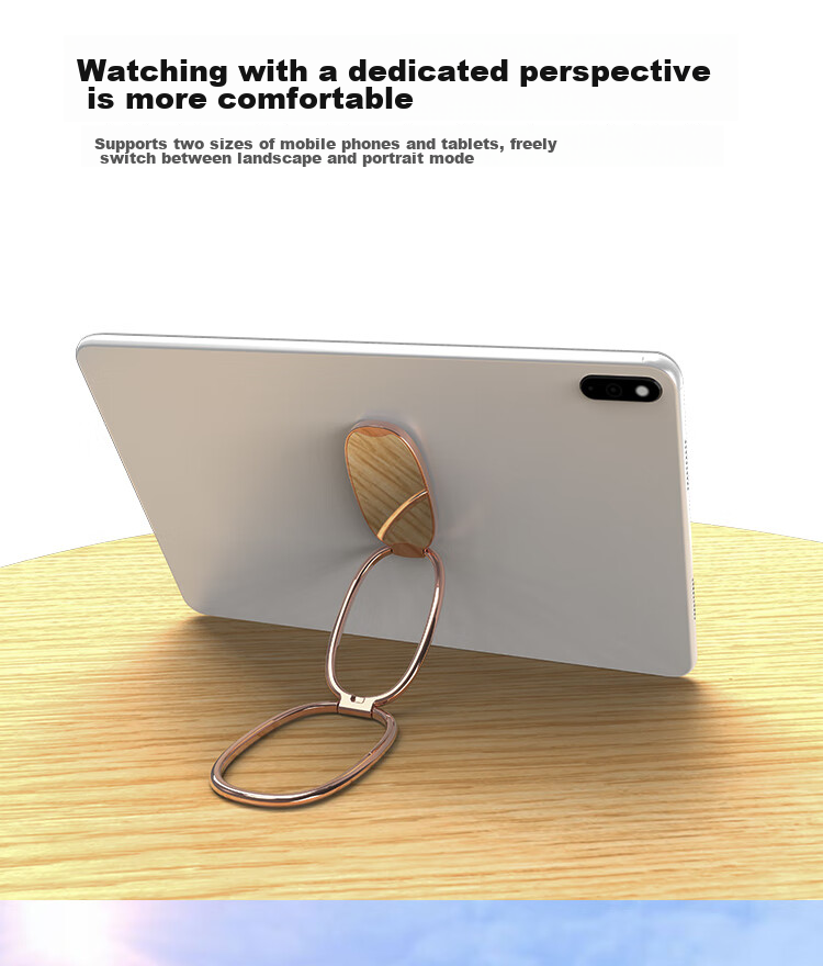 ESCASE Phone Stand, Desktop Foldable Metal Ring Clip, Adhesive Portable Lazy Support, Adjustable, Suitable for Apple/Huawei/Vivo Etc., Black, MDF-02 5