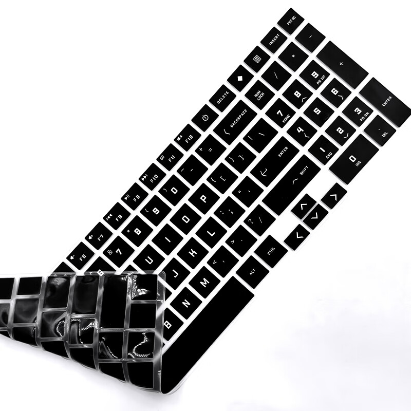 Jiasu HP Shadow Elf 10/9 Black Matte Keyboard Cover, Anti-Blue Light Tempered Glass Film, 16-Inch Laptop Tempered Glass Protective Film Set, All-Inclusive Kit for Convenience