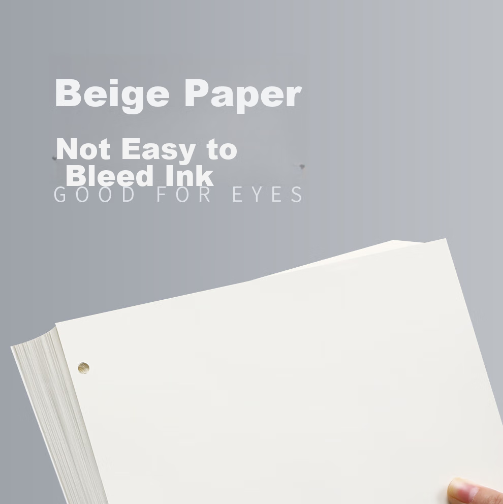 Faramon [Lowest Price Online] Blank Refill Notebook Compatible with 4-Hole A4, 80 Sheets Loose-Leaf Paper, Blank Thickened Replacement Inner Pages, A4-Blank Inner Pages 9
