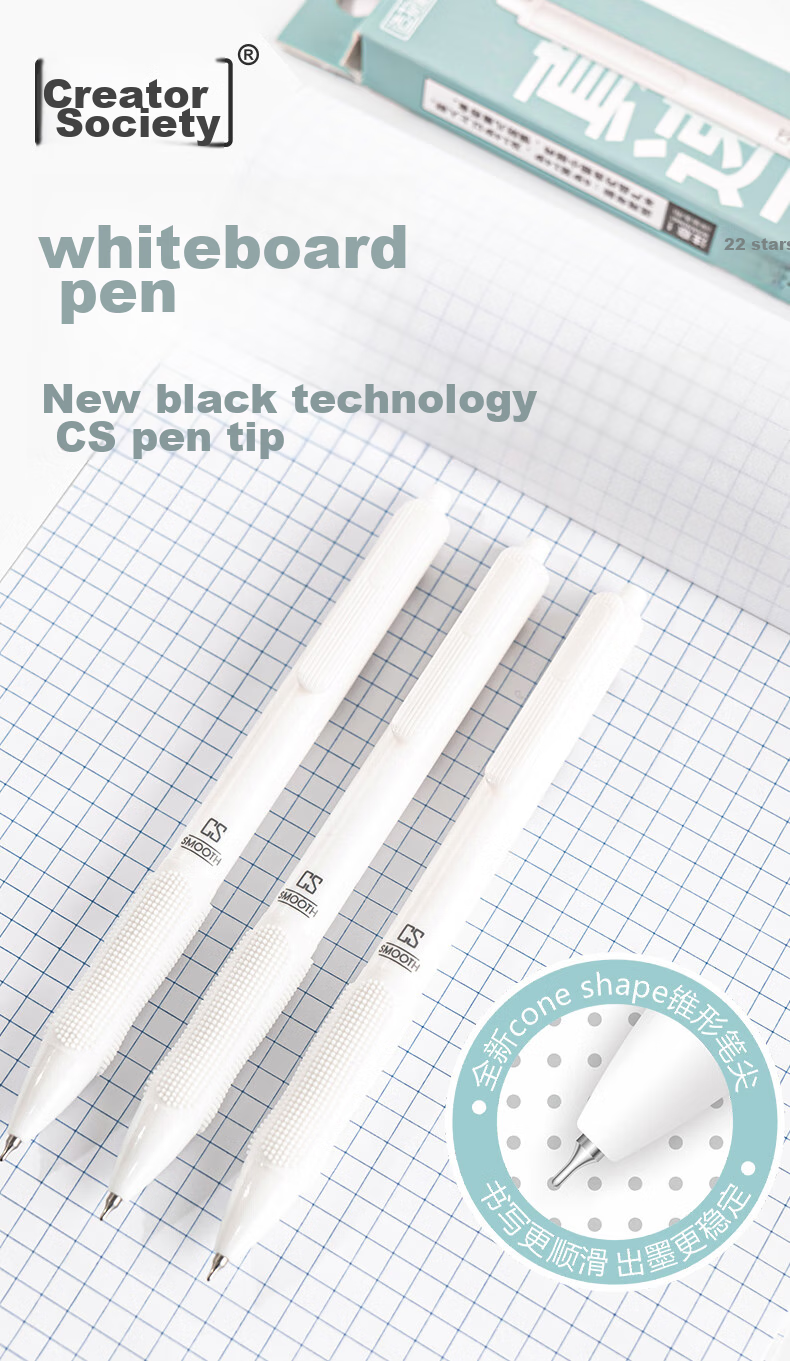 CHENQI STATIONERY Smooth Writing Gel Pen, 0.5mm CS Tip, Retractable Pen, Office Supplies, Black, 12 Pens/box JG-37 1
