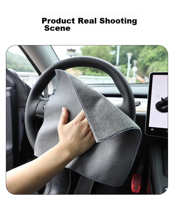 JPLAYER Car Wash Towel, Double-Sided Suede Cloth, Specialized Cleaning Cloth for Cars, Absorbent, for Cleaning Car Windows, 30*40CM, 3 Pieces 10