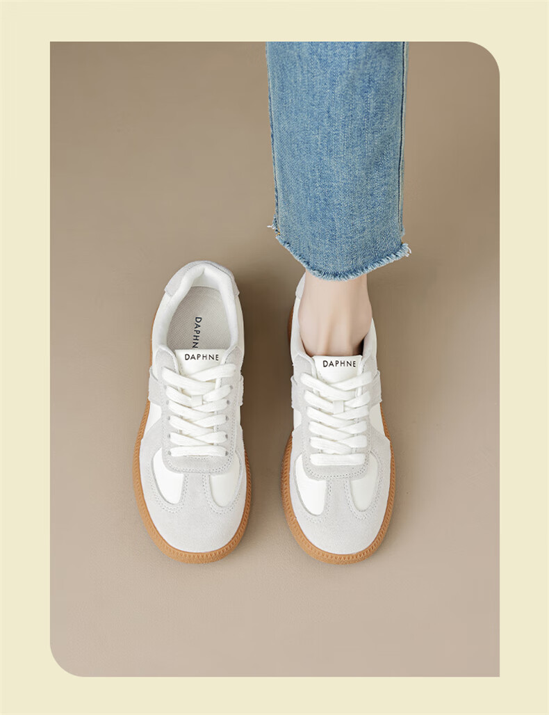 Daphne Women's Flat Training Shoes 2026 Summer New Breathable Sports Shoes Height Increasing Versatile White Casual Sneakers 5