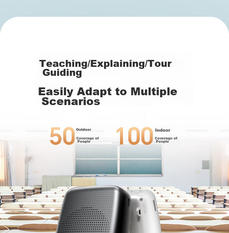 HP LS261 Wireless Lavalier Amplifier, Teacher-Specific Bluetooth Speaker, Small Loudspeaker, TF Card And USB Drive Recording Microphone, Outdoor Tour Guide Portable Teaching Device, Beige 13