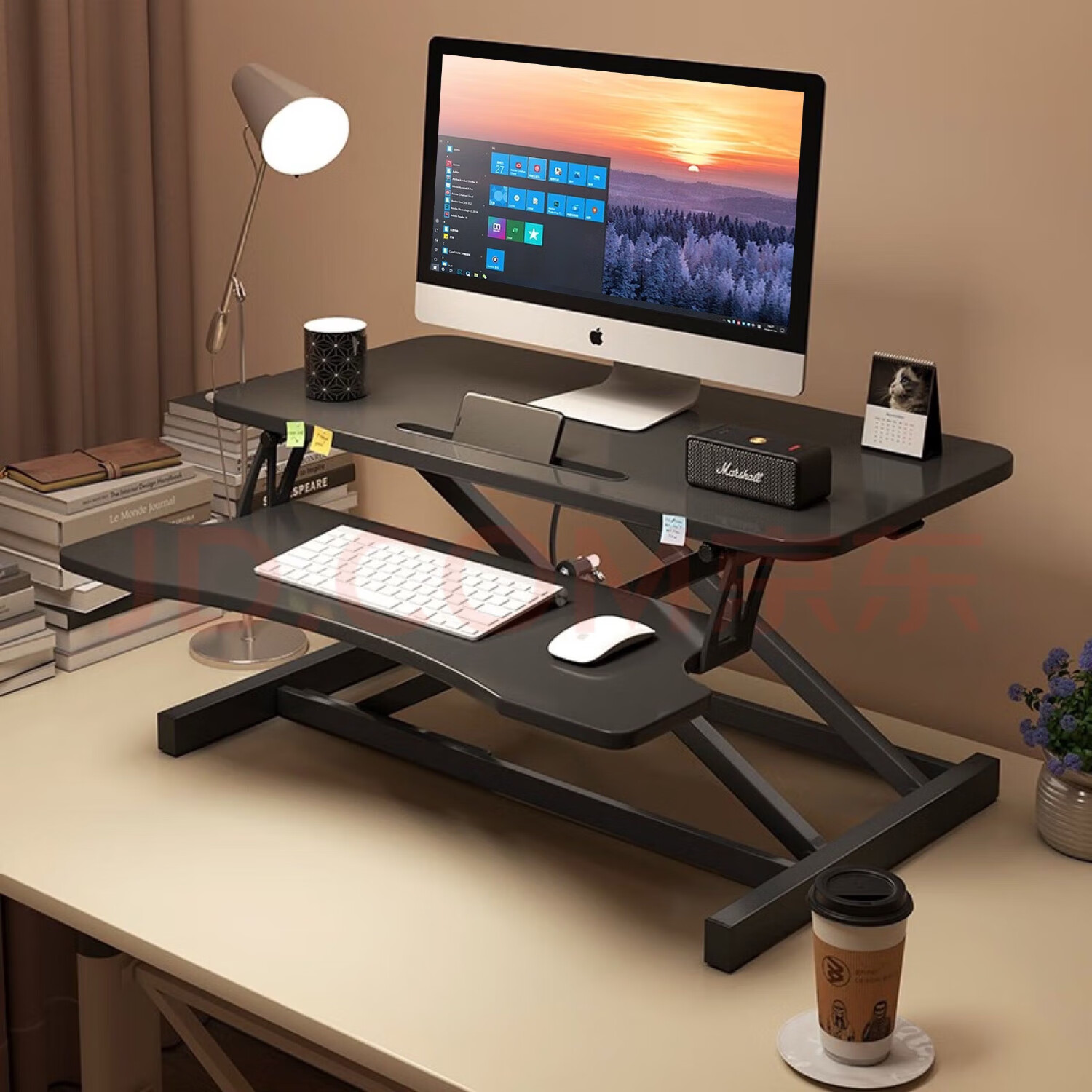 Gupujia Height Adjustable Computer Desk, Office Standing Desk with Lift Mechanism, Adjustable Workstation, Standing Desk with Lift