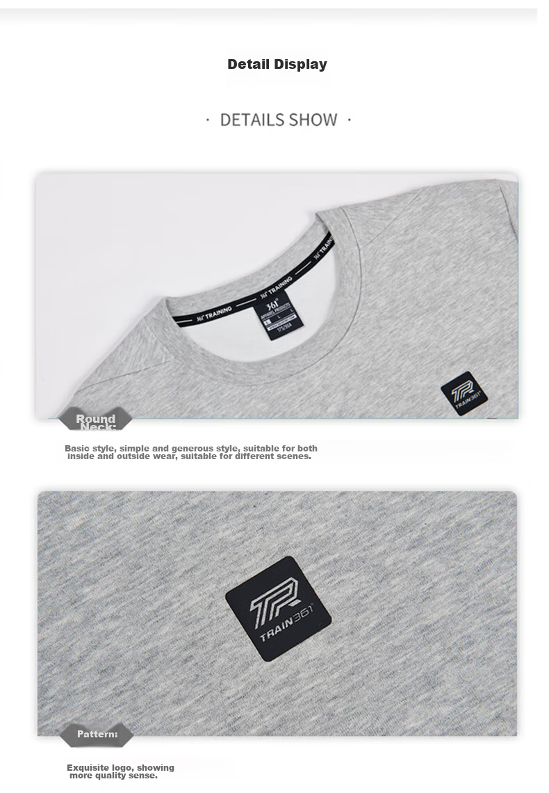 361° Men's Sweatshirt, Spring Long-Sleeve Sportswear, Casual Round Neck Loose Fleece-Lined Top, 652344801D-7 34