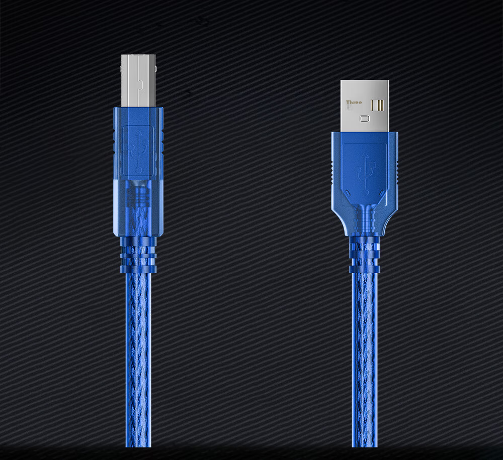 BURLEFRAN Printer Data Cable USB3.0AM/BM Square Connector High-Speed Printing Cable Universal for HP Canon Epson Printer Connection Blue 3 Meters 12