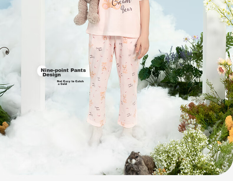 YING BO LUN Summer Girls' Pajamas, Thin Style for Older Children, Home Wear, Short-Sleeve Set for Girls, Kids' Air Conditioning Clothes, Pink, Size 175 13
