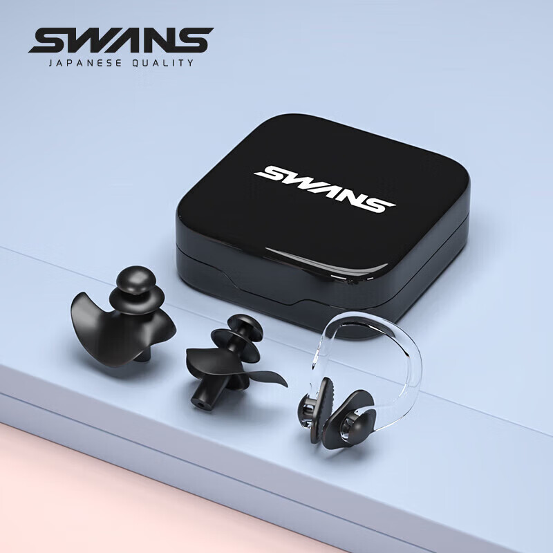 Набор для плавания SWANS: беруши и зажим для носа, водонепроницаемый, профессиональный, защита от ушных инфекций, для взрослых и детей, дайвинг SPBD101, черный