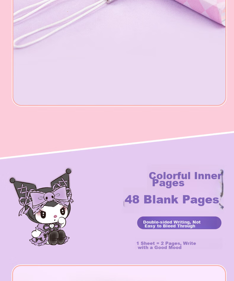GuangBo X Sanrio Collaboration Mini Notebook, Pocket-Sized Notepad, High-Quality Journal, Memo Pad, 90*100mm/64 Pages, Glacier Green, KT81388 7