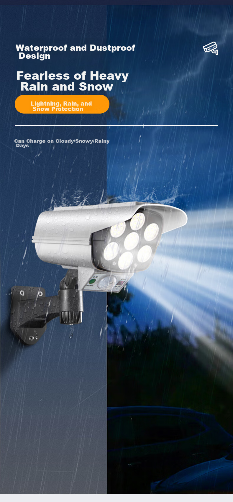Heart LocK Solar Outdoor Garden Light, Home Artificial Fake Camera Surveillance Light, Outdoor Lighting, Motion Sensor Anti-Theft Light 7