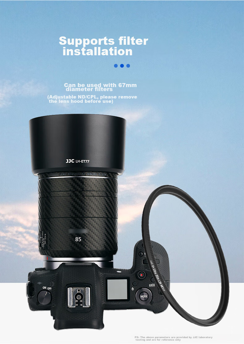 JJC Compatible with Canon ET-77 Lens Hood RF 85mm F/2 Macro IS STM Lens, 67mm, for R5 R6 RP 5